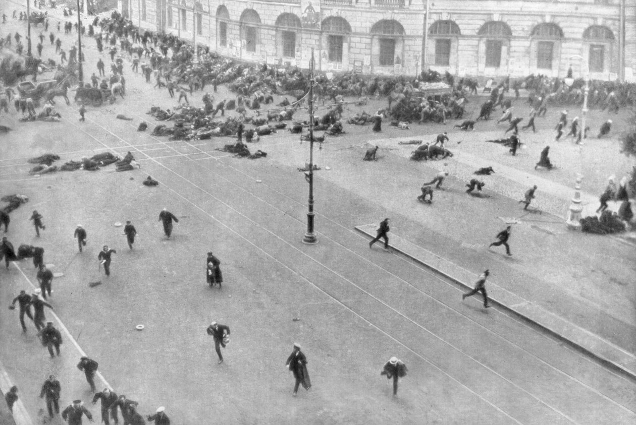 Gatustrider i Petrograd, Ryssland, 17 juli 1917 av Unbekannt