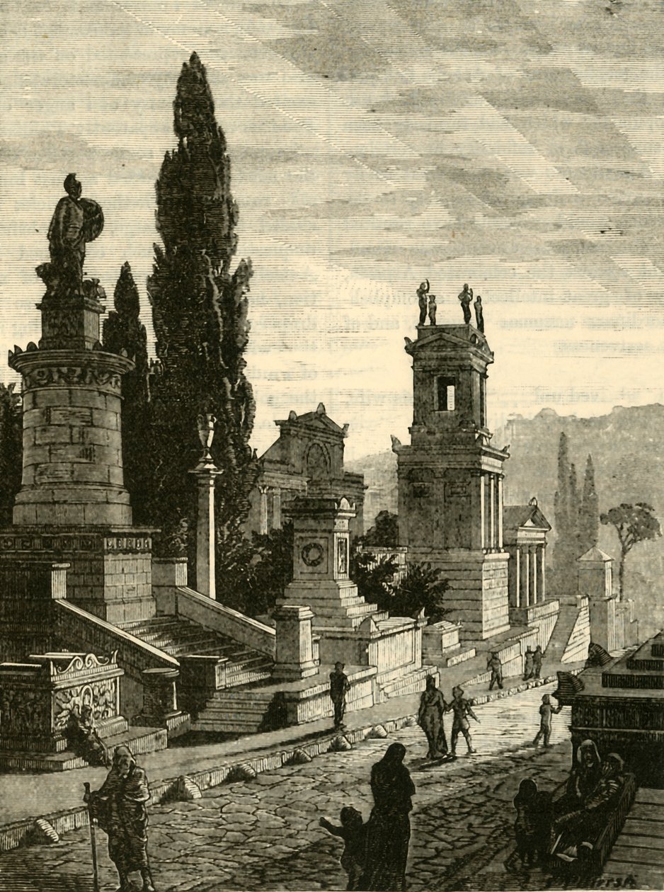 Gravgatan i Aten, restaurerad, 1890. av Unbekannt