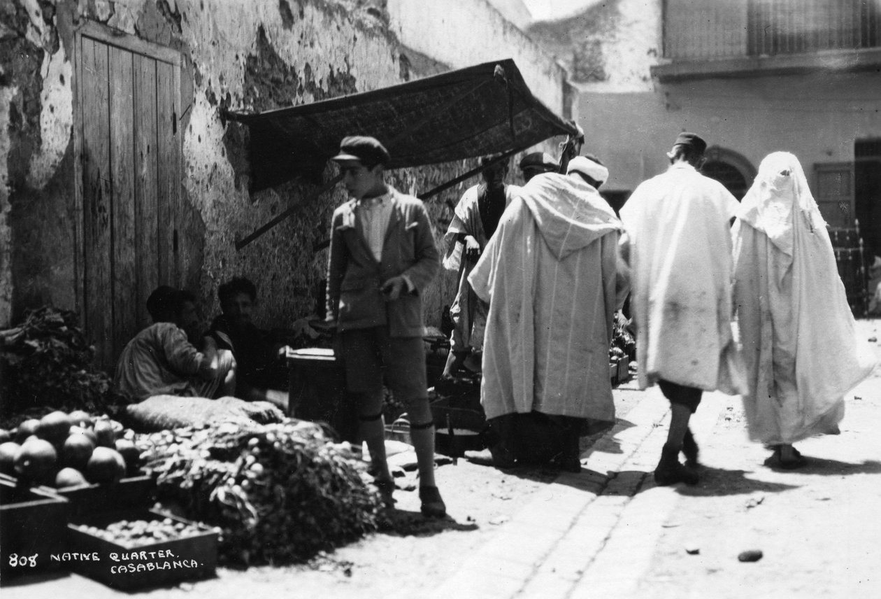 Gatubild, Casablanca, Marocko, c1920-c1930-tal av Unbekannt