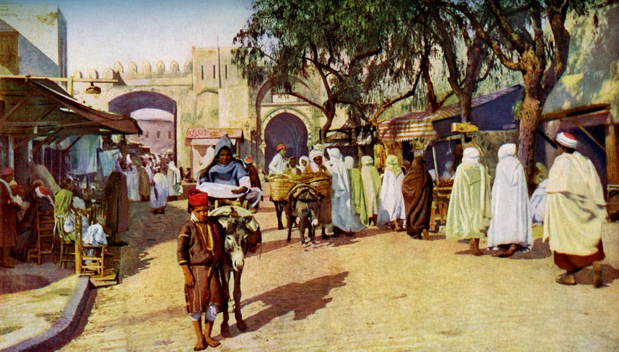 Gatubild, Kairouan, Tunisien, c1924 av Unbekannt