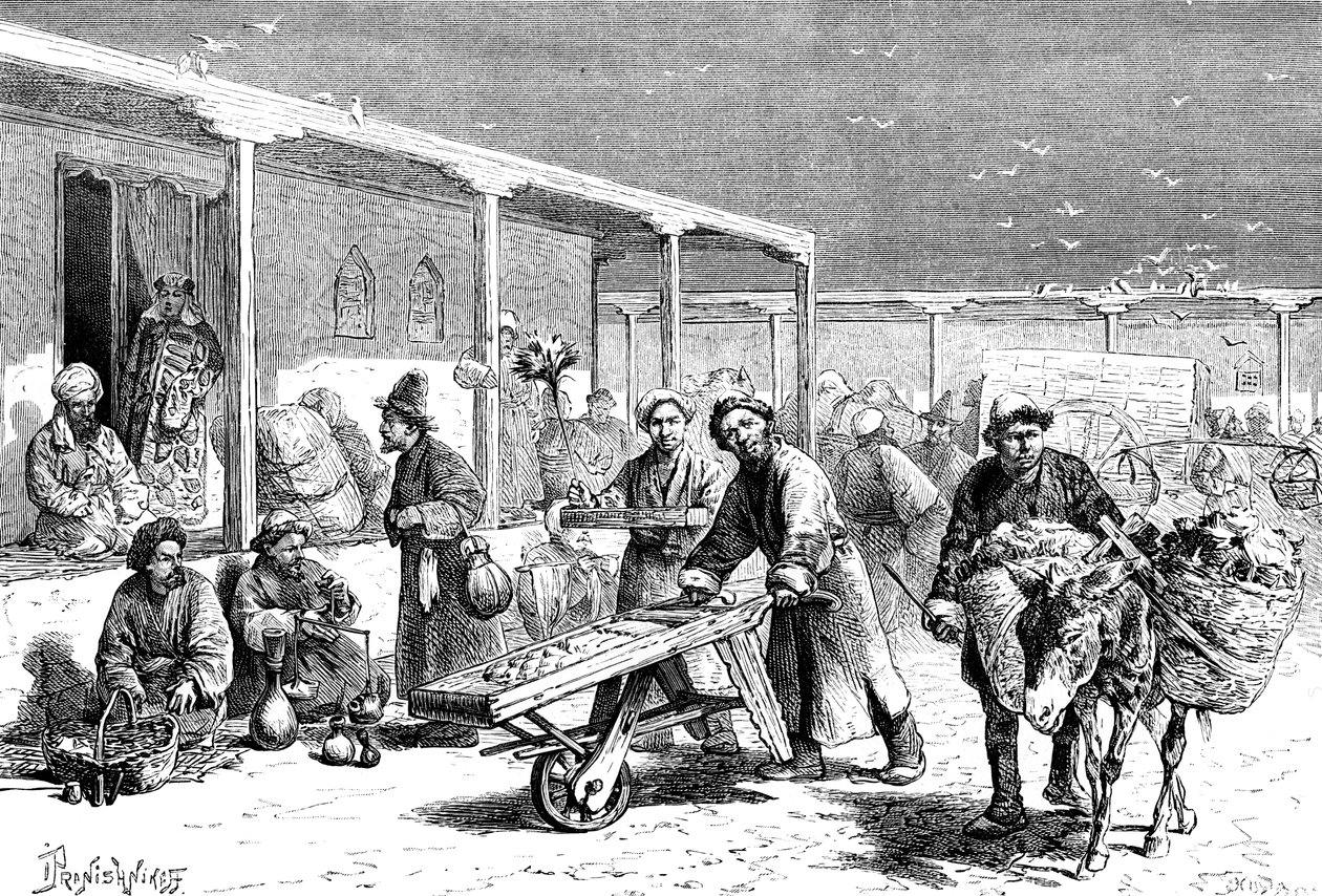 Gatubild, Yarkand, c1890 av Unbekannt