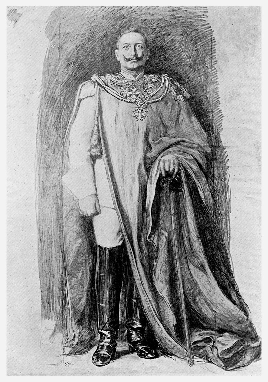 Studie till emaljporträttet av kejsar Wilhelm II av Tyskland, 1901 av Unbekannt