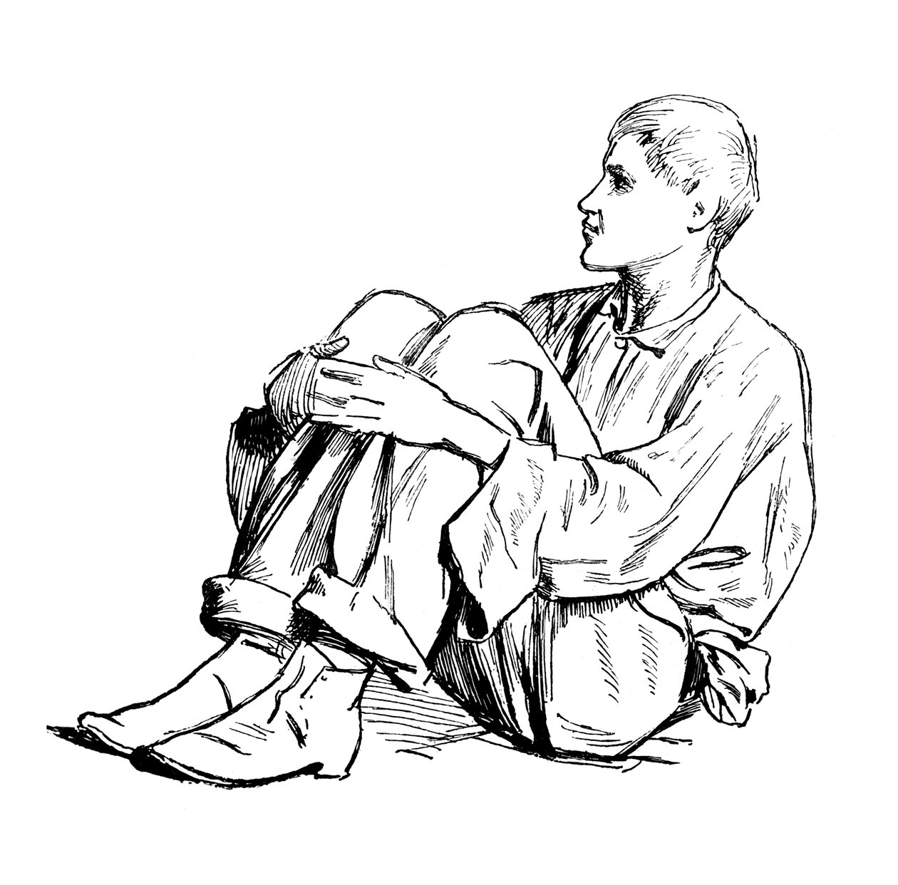 Studie av en sittande man, 1895 av Unbekannt