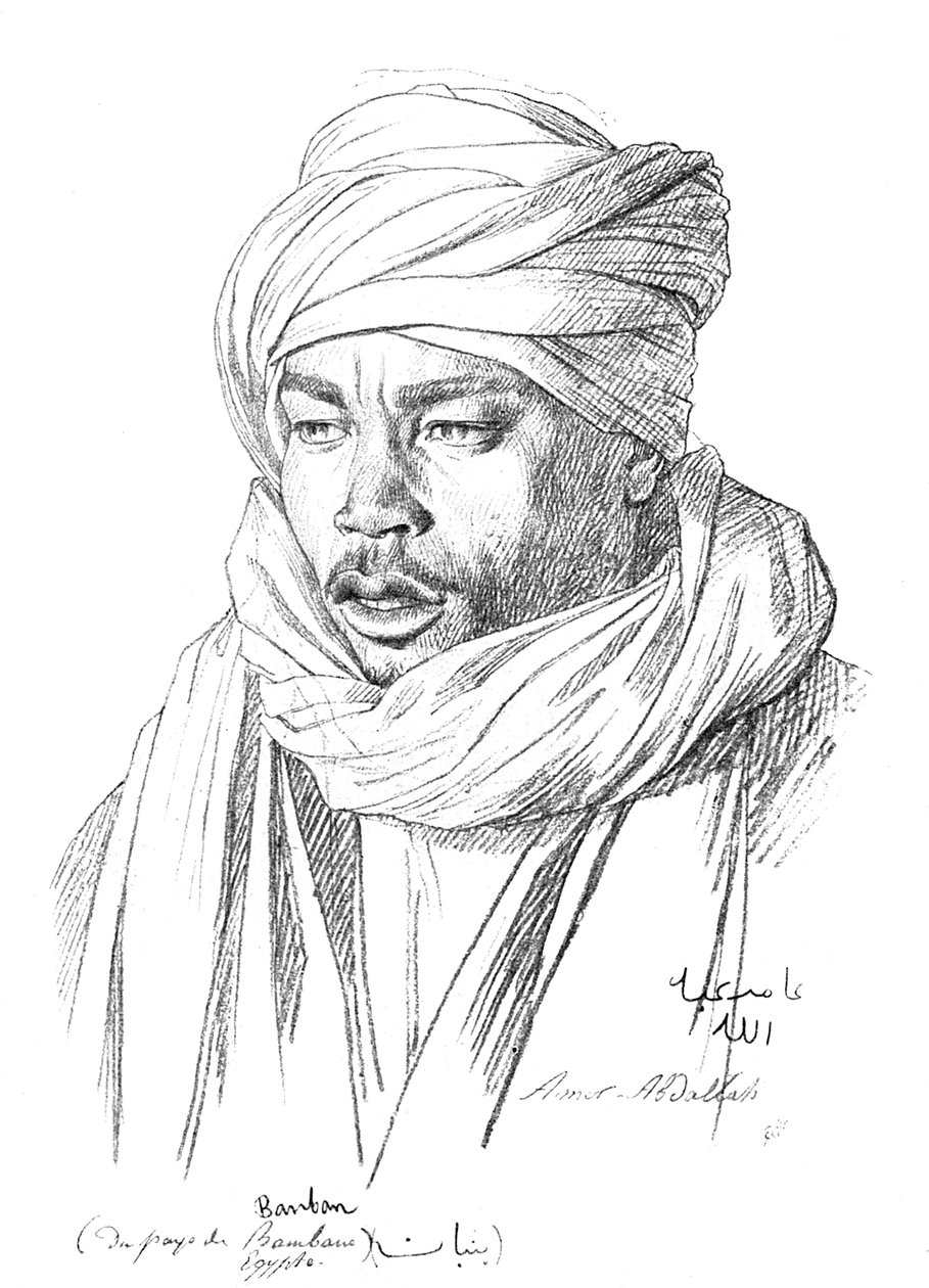 Studie av en egyptisk man, 1895 av Unbekannt