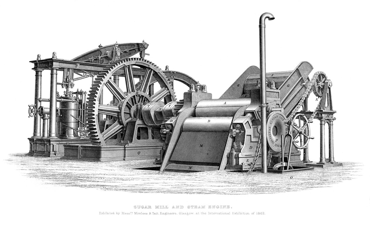 Sockerkvarn och ångmaskin, 1866 av Unbekannt