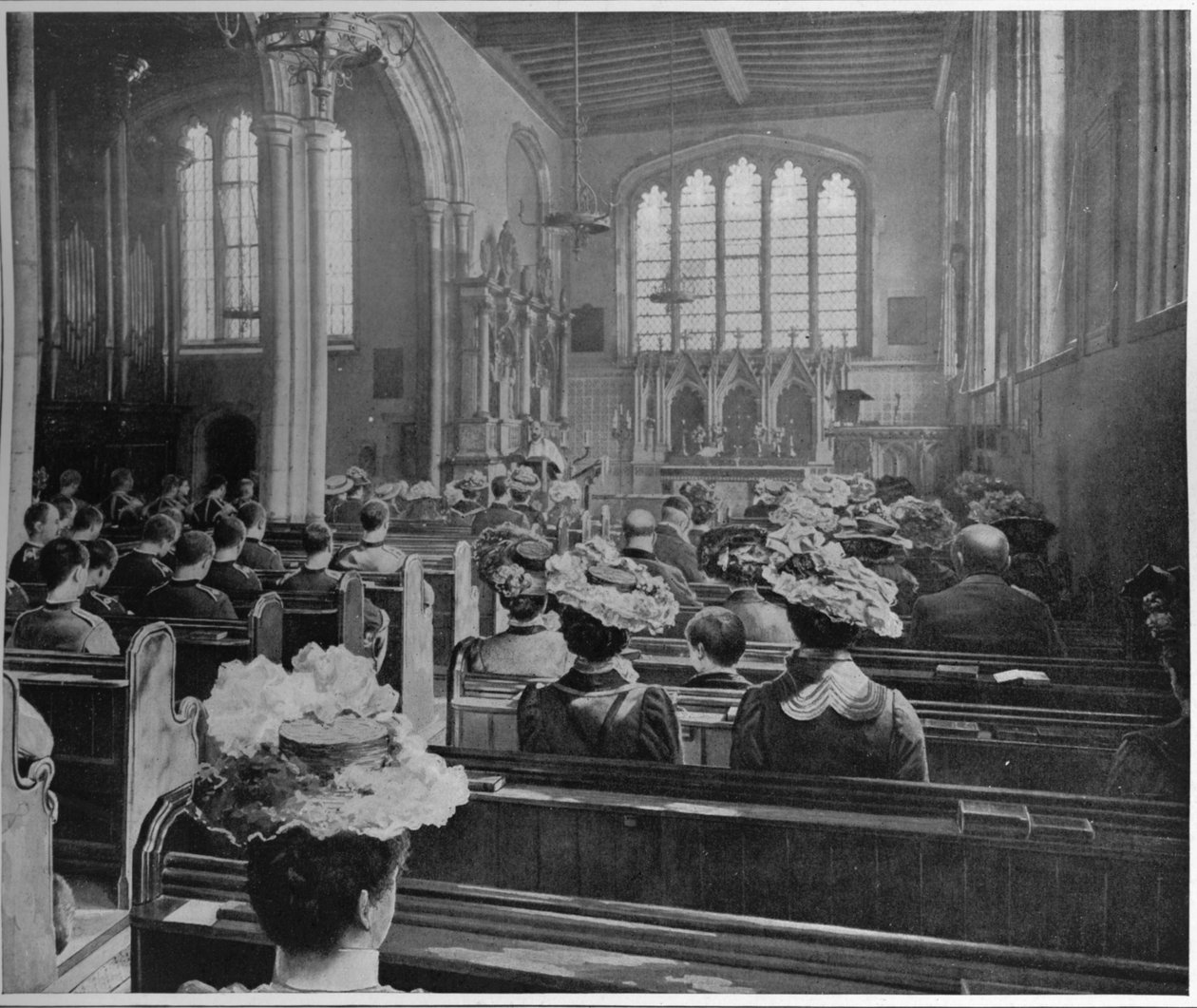 Söndagsmorgongudstjänst i Church of St Peter ad Vincula, London, c1903 1903 av Unbekannt