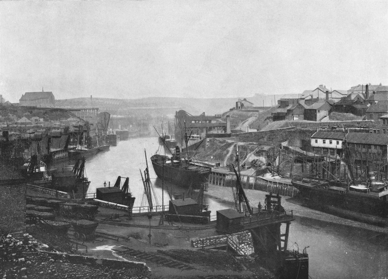 Sunderland - Ser upp över floden från bron, 1895 av Unbekannt