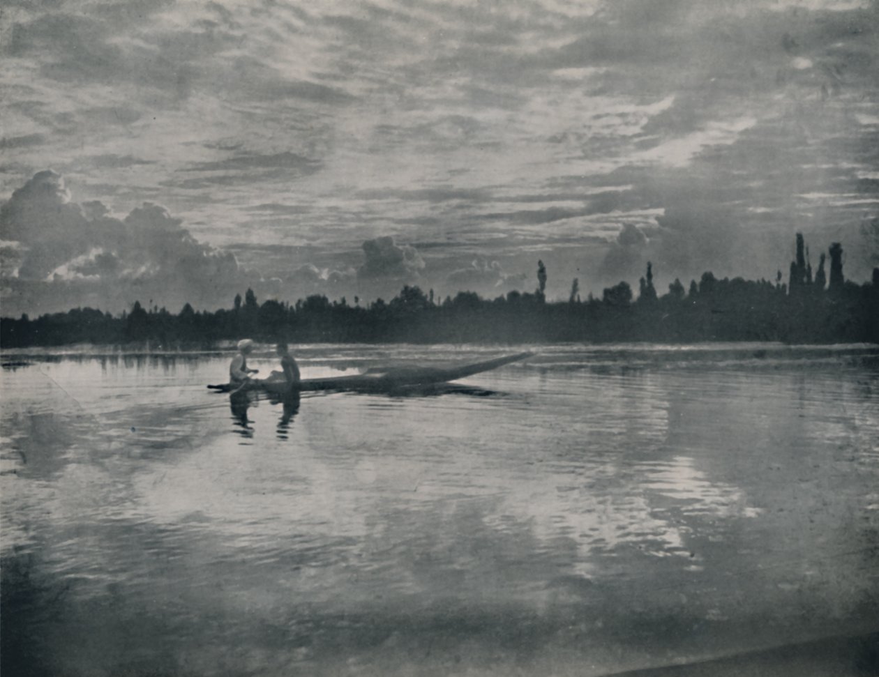 Solnedgång vid Dalsjön, Kashmir, 1936. av Unbekannt