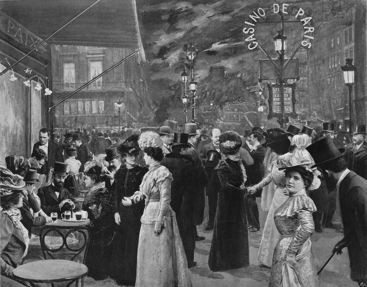 På boulevarden - framför Café De La Paix, 1900 av Unbekannt