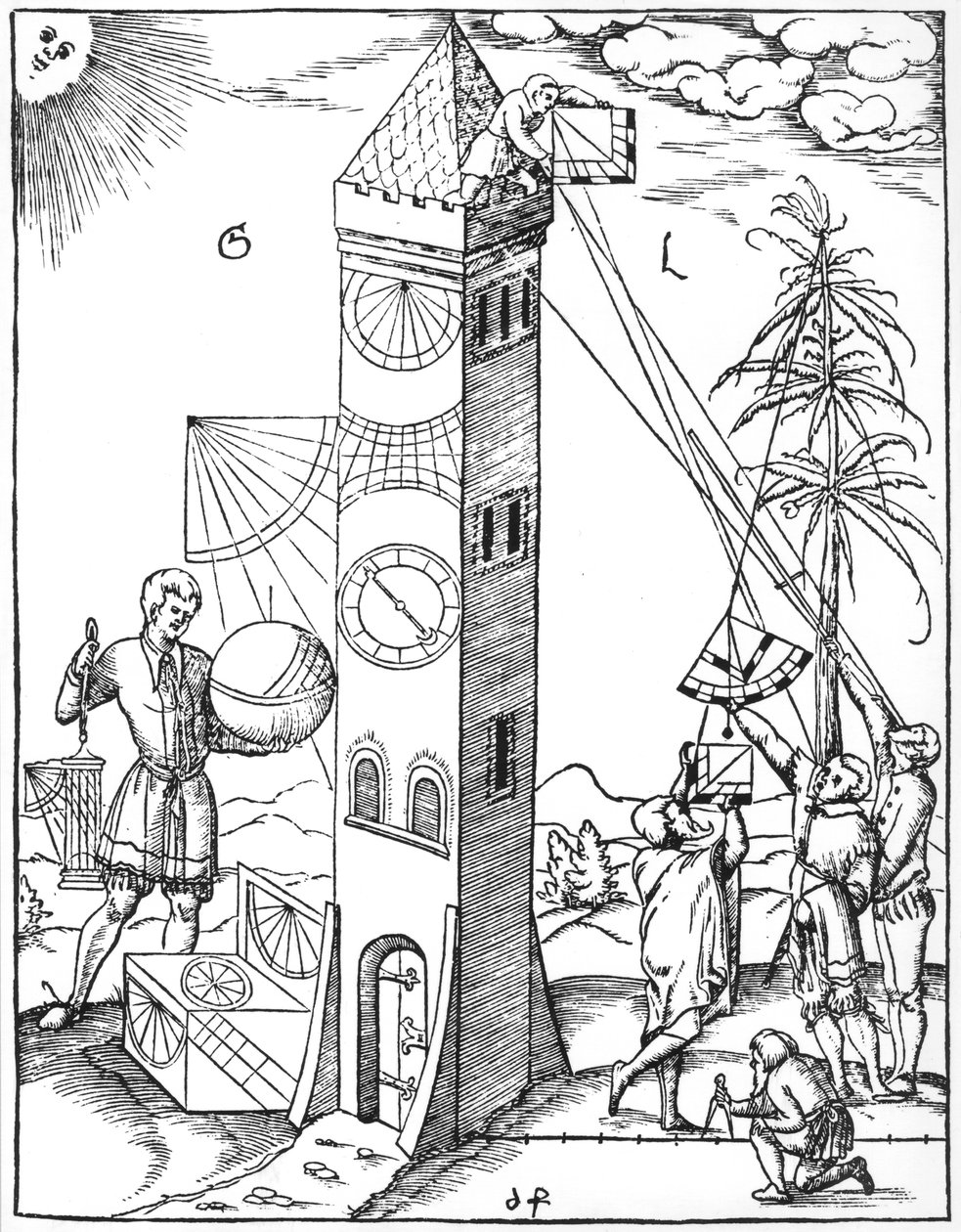 Lantmäteri och tidtagning, 1551 av Unbekannt
