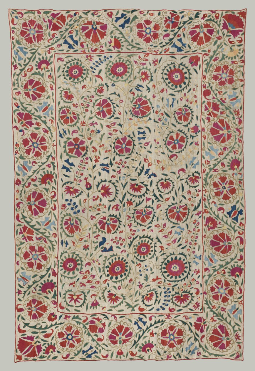 Suzani: gardin eller sängöverdrag, ca 1800. av Unbekannt