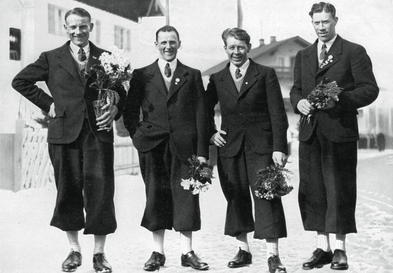 Svenska längdskidlag, vinter-OS, Garmisch-Partenkirchen, Tyskland, 1936 av Unbekannt