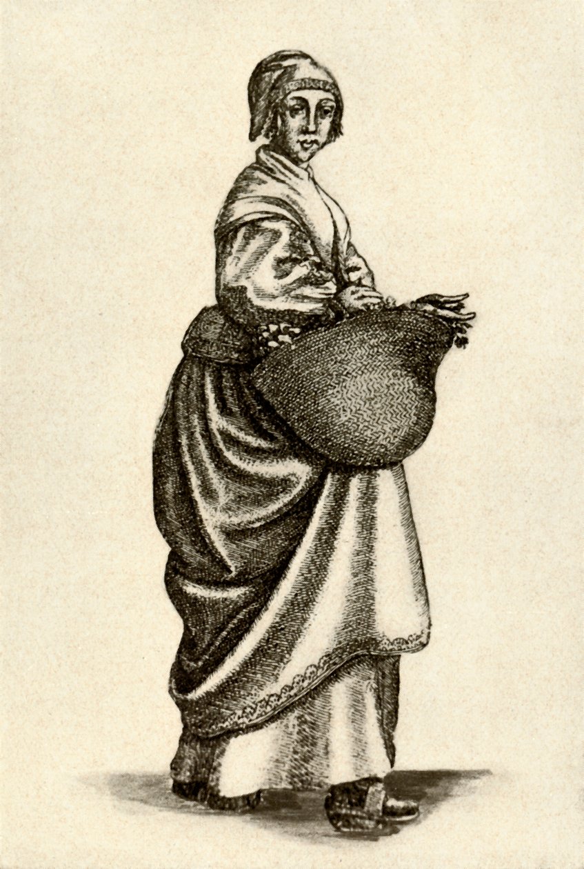 Svensk kvinna i träskor, 1640, 1937. av Unbekannt
