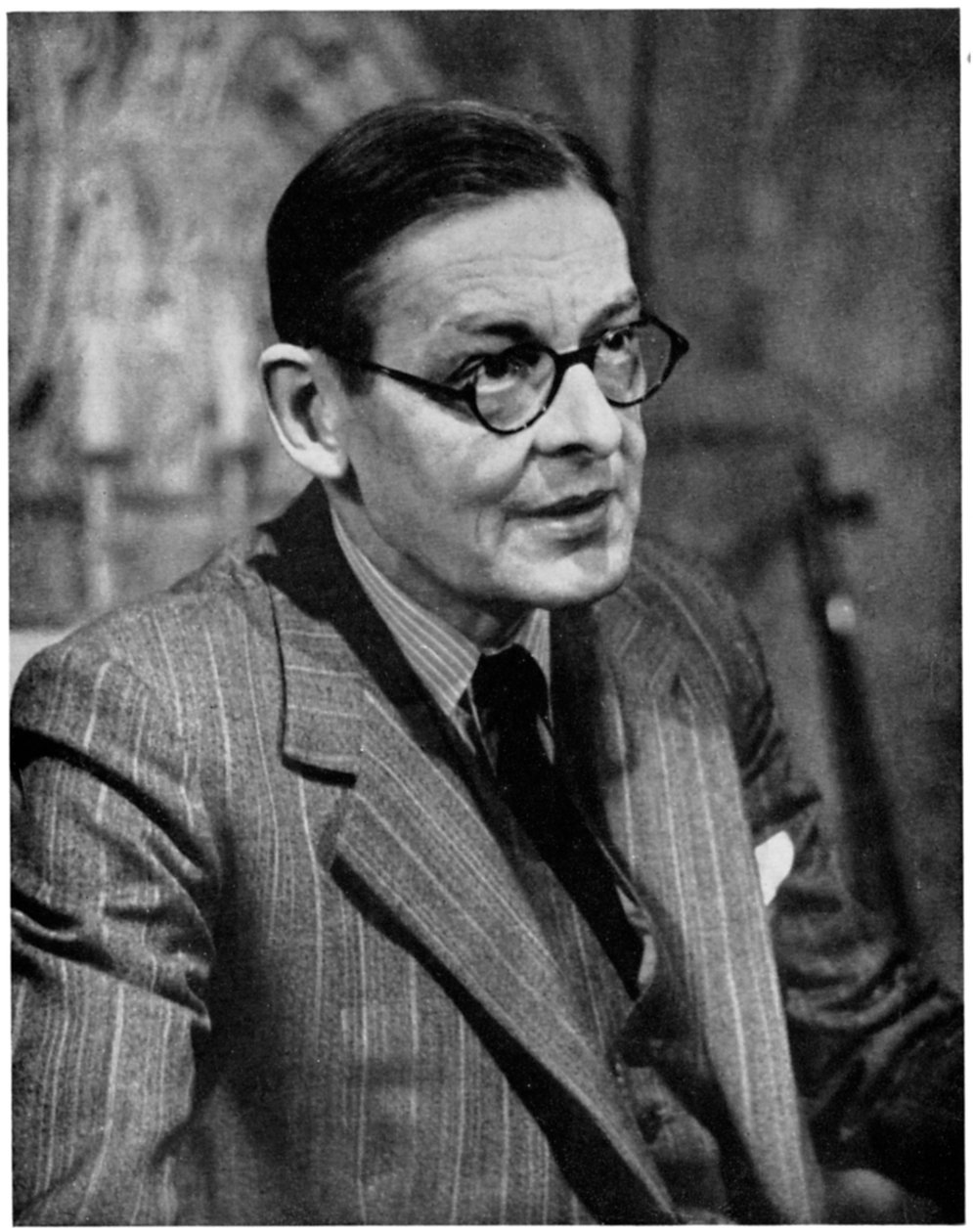 TS Eliot, amerikanskfödd brittisk poetdramatiker och kritiker, c1950-talet av Unbekannt