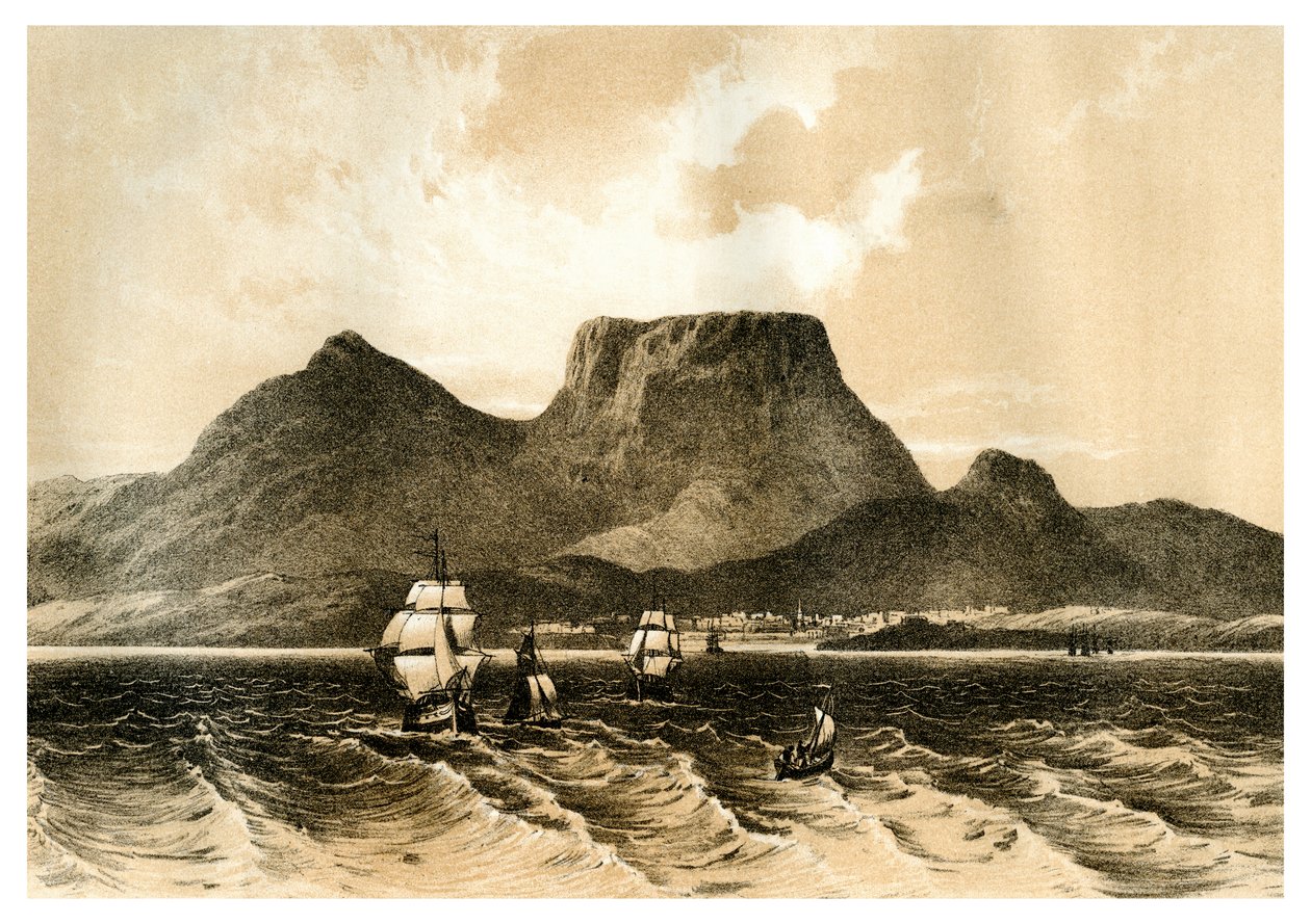 Taffelberget, Godahoppsudden, Sydafrika, 1883 av Unbekannt