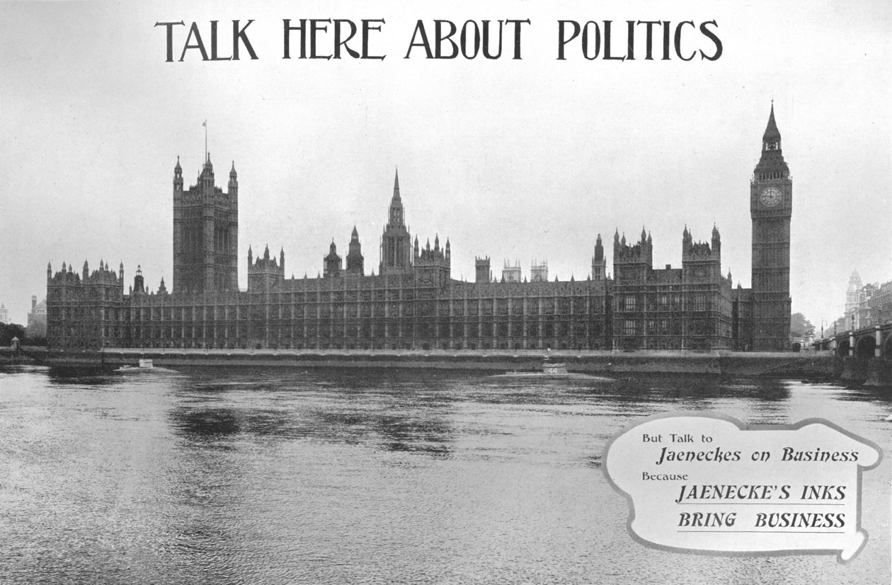 Talk Here About Politics - Jaeneckes Inks-annons, 1909. av Unbekannt