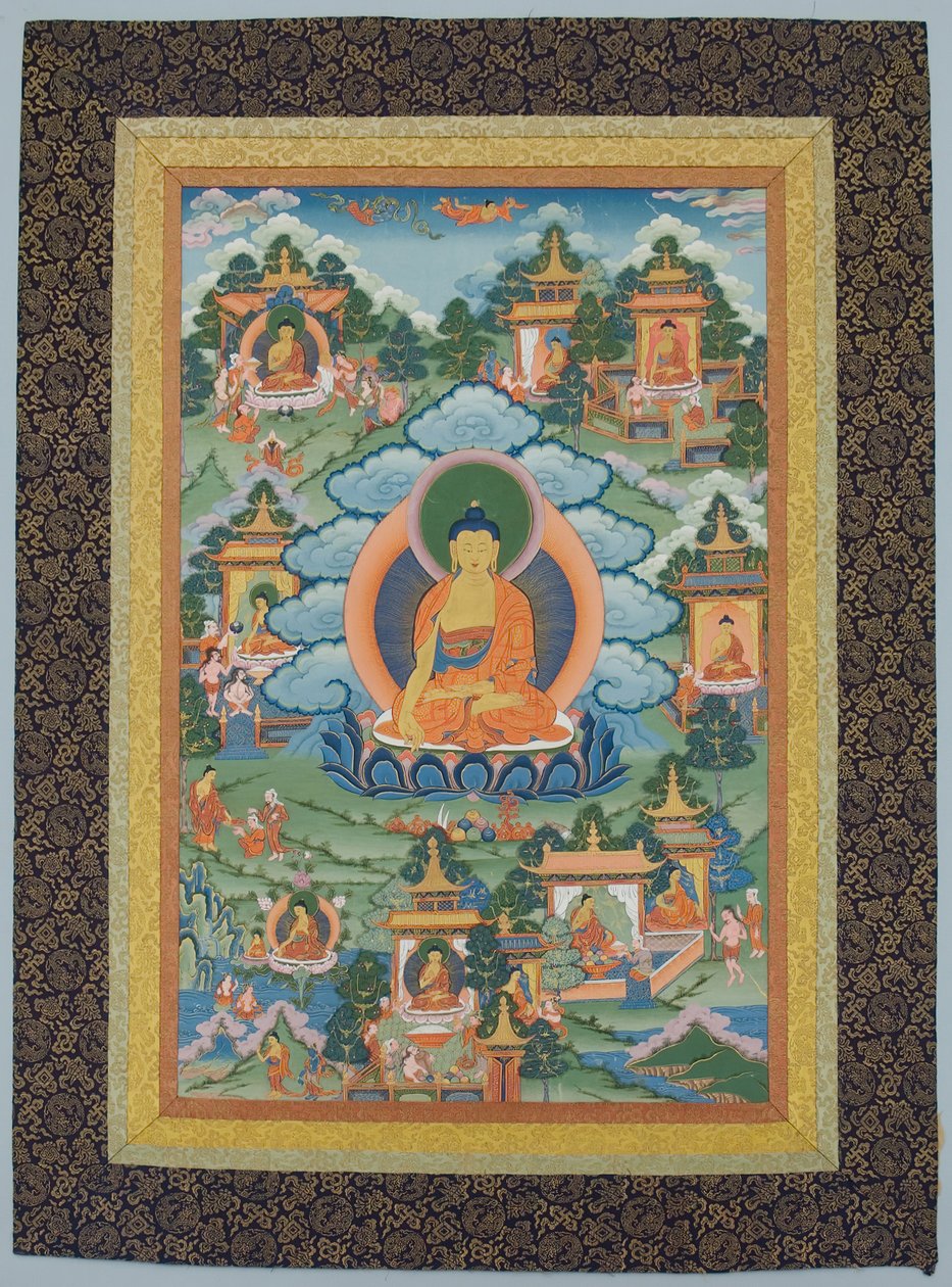 Tangka med Buddha, 1800-talet. av Unbekannt