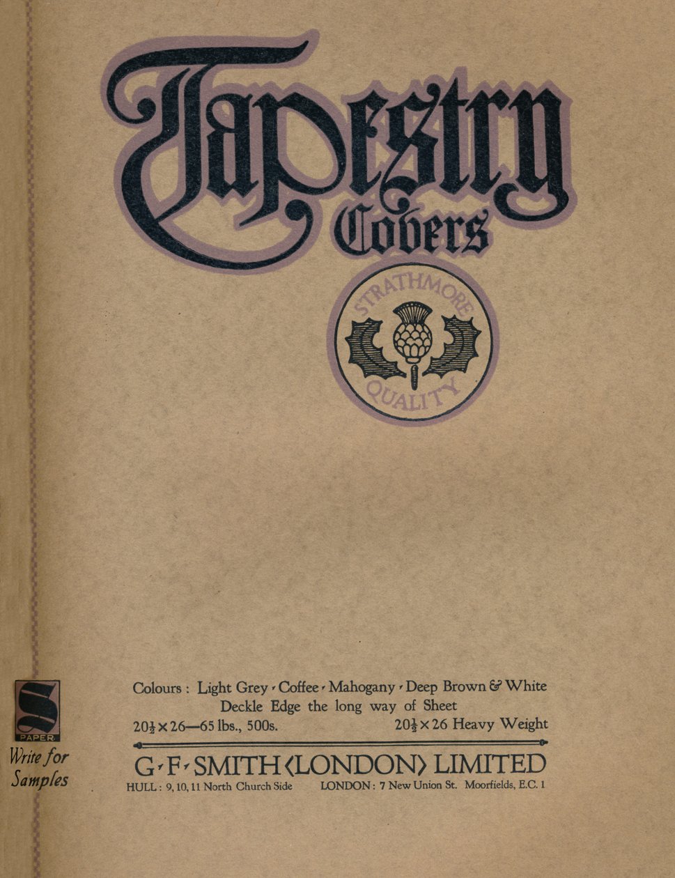 Tapestry Covers - G. F. Smith London Limited-annons, 1919 av Unbekannt