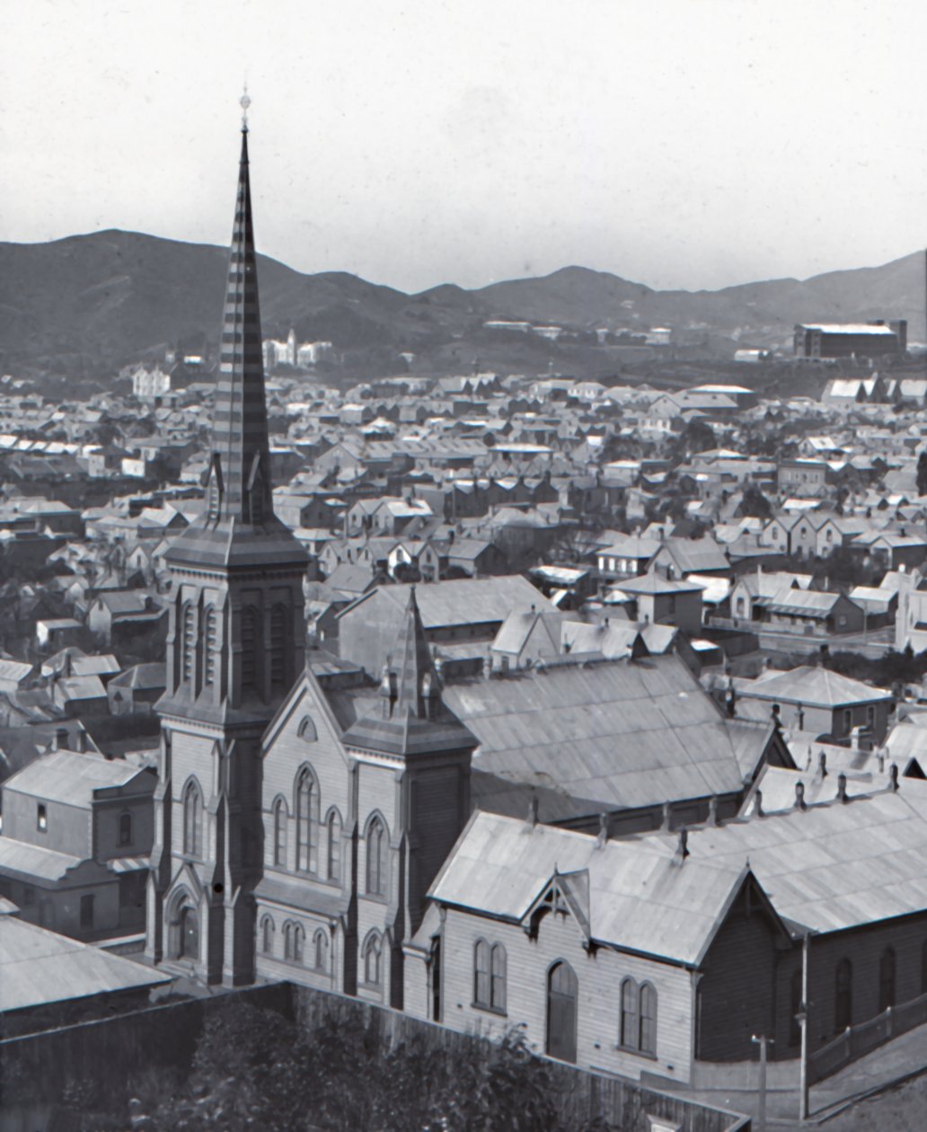 Te Aro, från Terrace, Wellington, sent 1800-tidigt 1900-tal. av Unbekannt