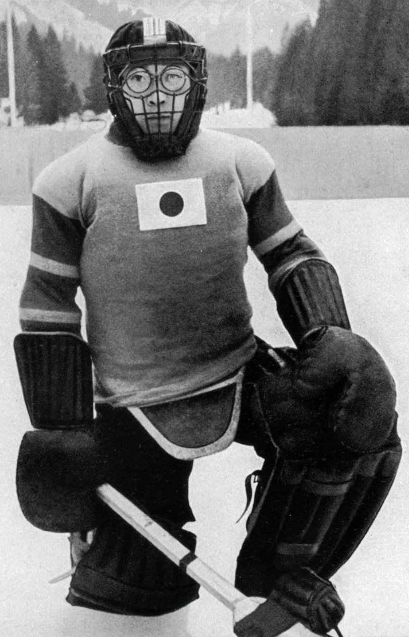 Teiji Homna, Japans ishockeylag, vinter-OS, Garmisch-Partenkirchen, Tyskland, 1936 av Unbekannt