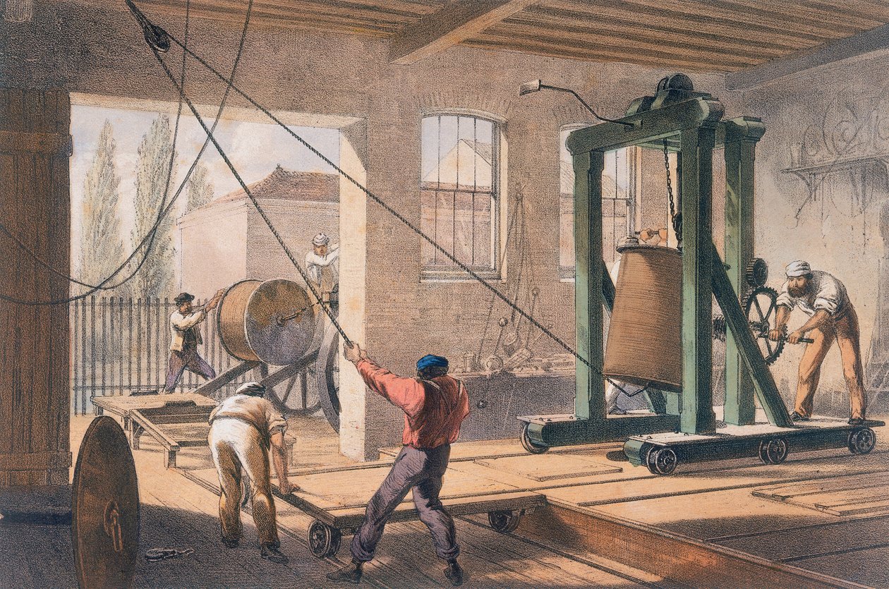 Telegrafledning vid Greenwich Works, c1865 av Unbekannt