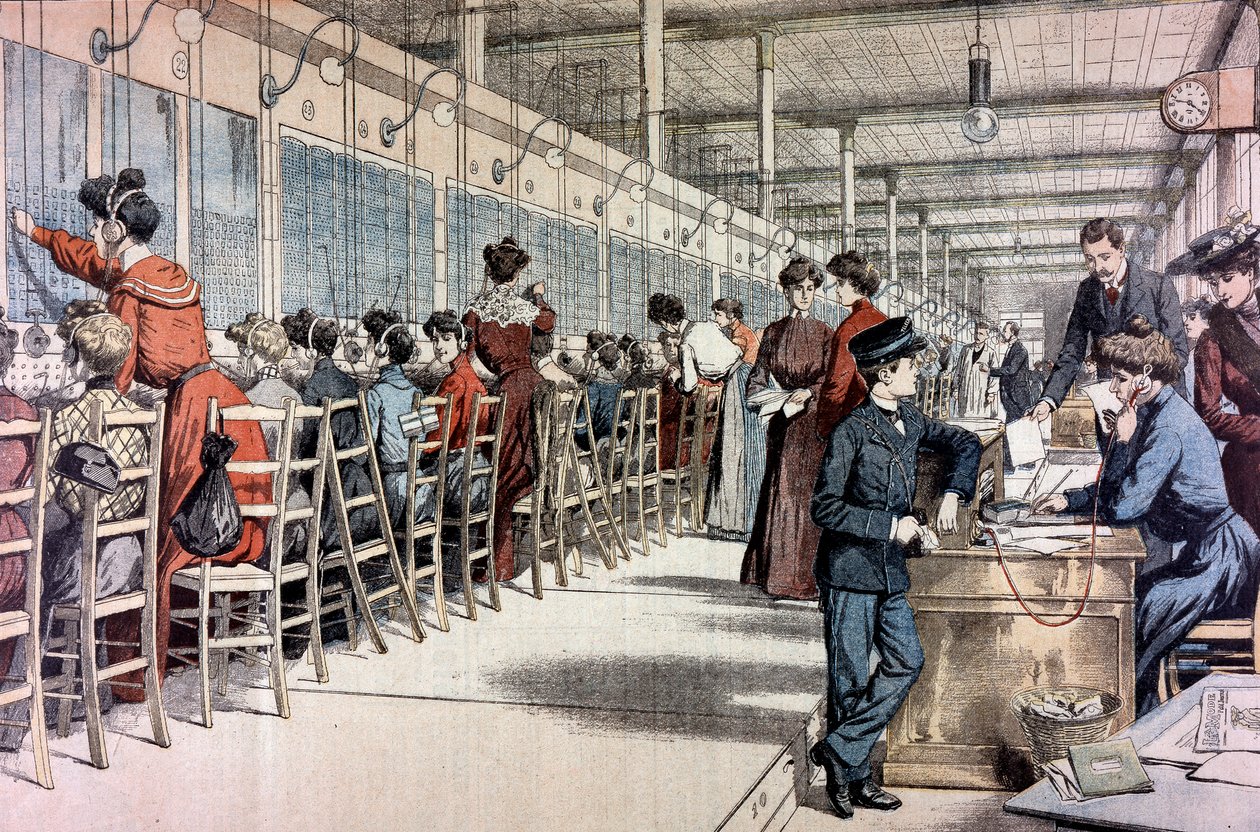 Telefonväxel, Paris, 1904 av Unbekannt
