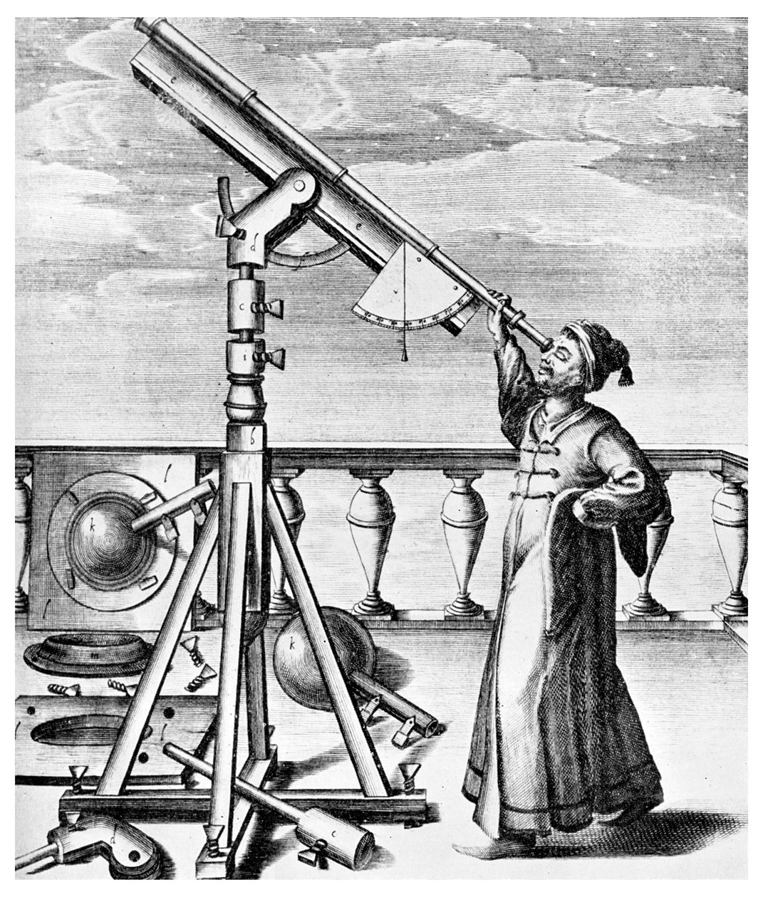 Teleskop från Selenographia, 1647 1956 av Unbekannt