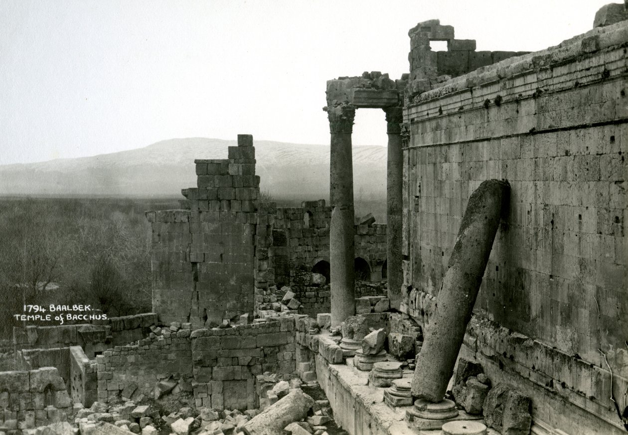 Bacchus tempel, Baalbek, Libanon, c1920-c1930s av Unbekannt