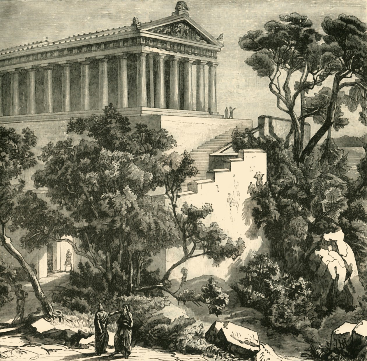 Poseidons tempel i Kalauna, 1890. av Unbekannt