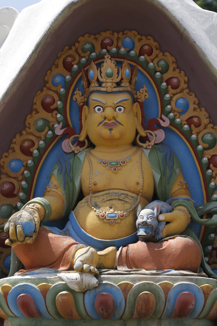 De tusen Buddhas tempel. Dashang Kagyu Ling församling. Gudom. Dzambala: rikedomens Buddha, La Boulaye, Frankrike av Unbekannt