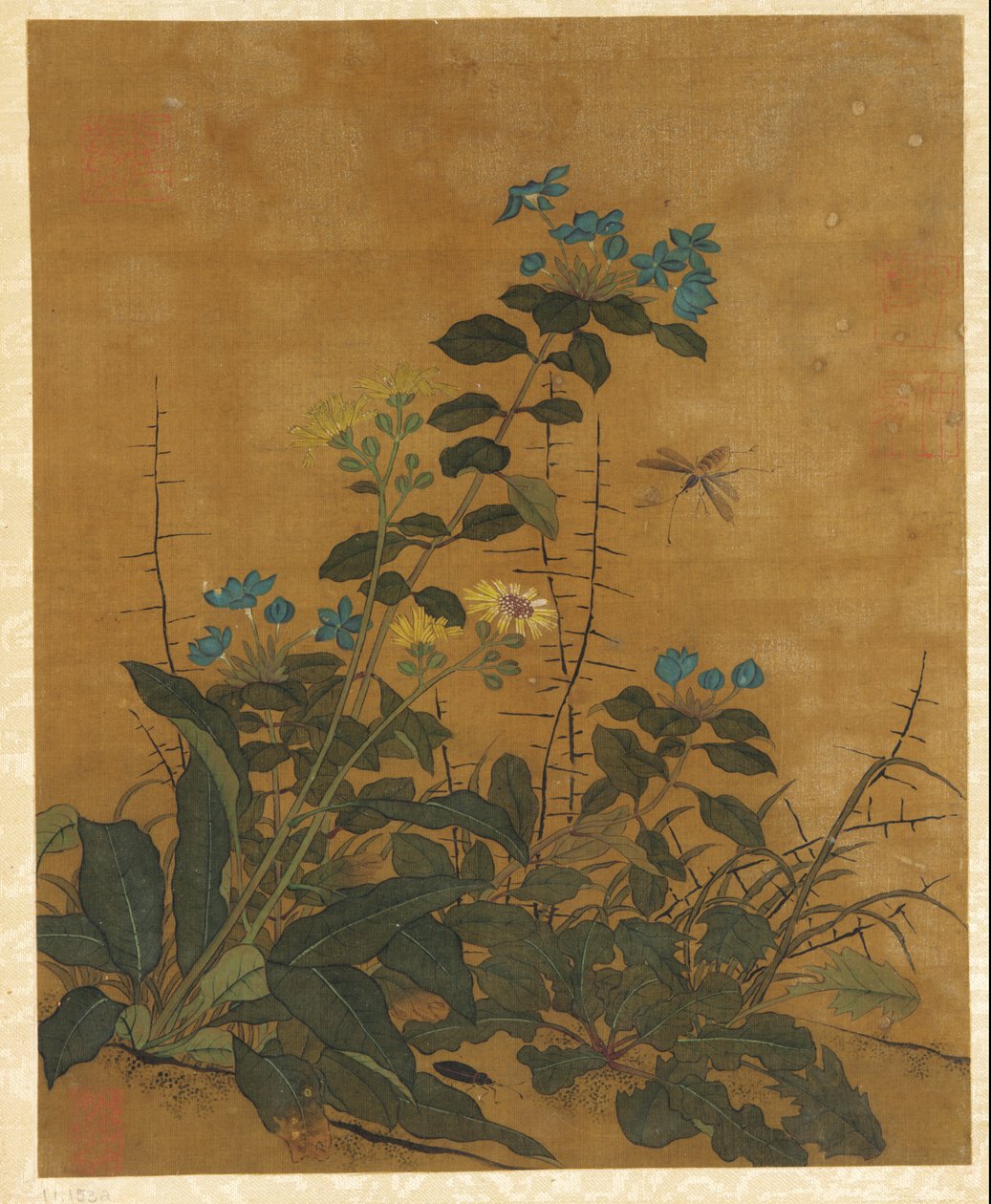 Tio bilder av blommor, frukter och fåglar, Mingdynastin, 1368-1644. av Unbekannt