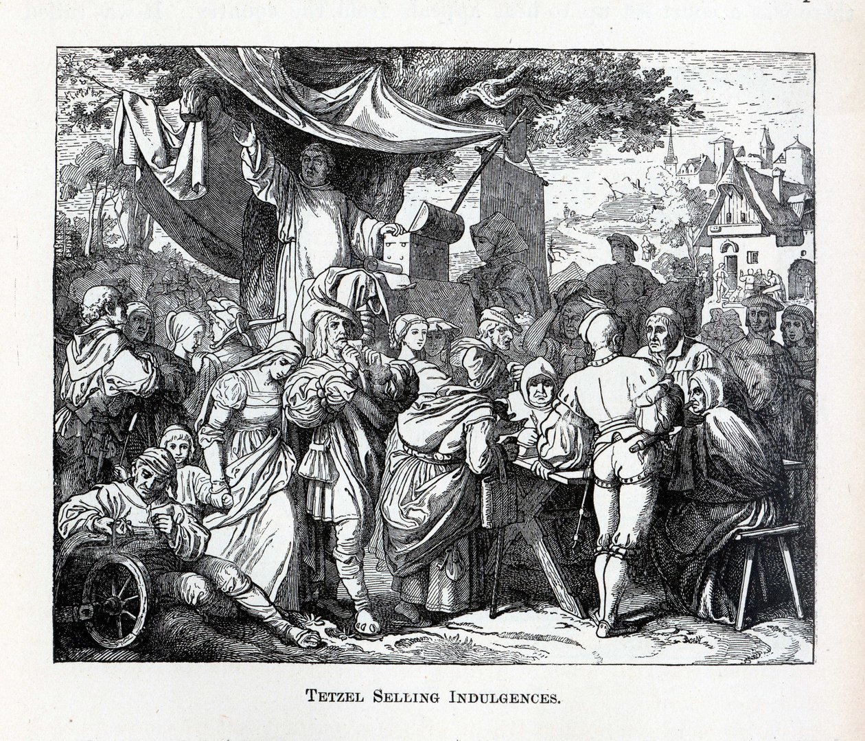 Tetzel som säljer avlat, 1882 av Unbekannt