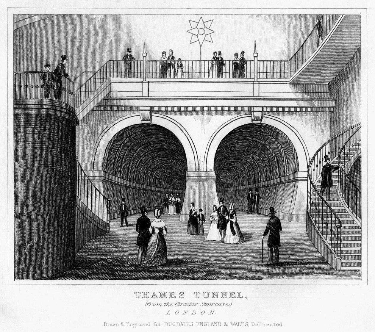 Thames Tunnel, London, 1800-talet av Unbekannt