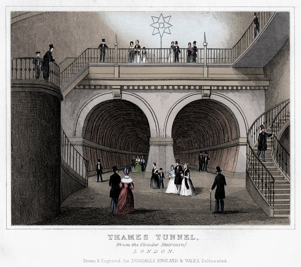 Thames Tunnel, London, 1800-talet av Unbekannt