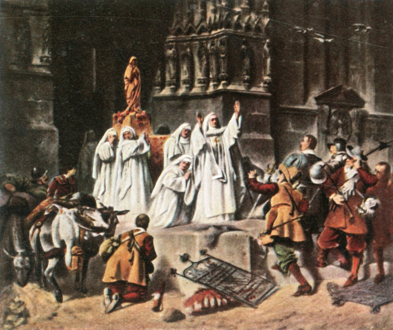 Abbedissan av Frauenchiemsee skyddar sitt kloster, 1632, 1936. av Unbekannt