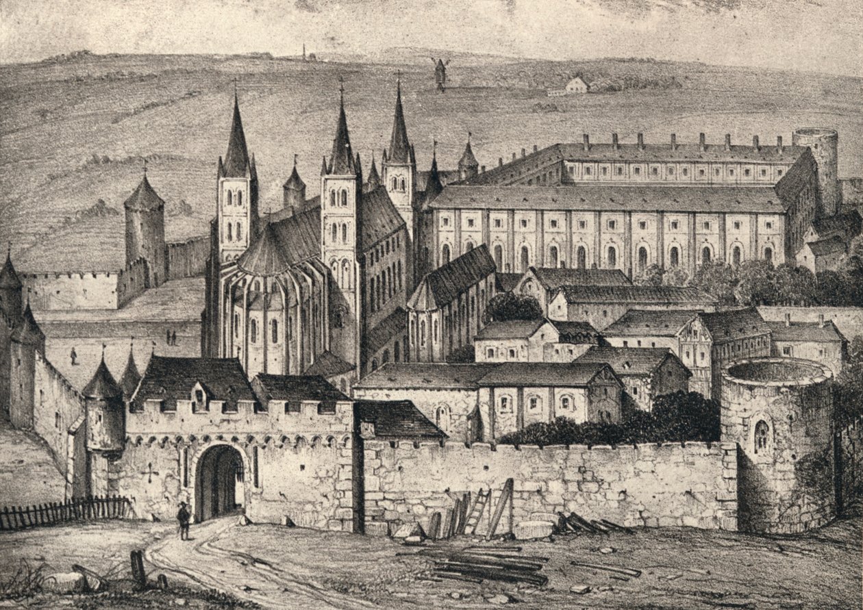 Abbey of St Germain-des-Prés på 1300-talet, 1915 av Unbekannt