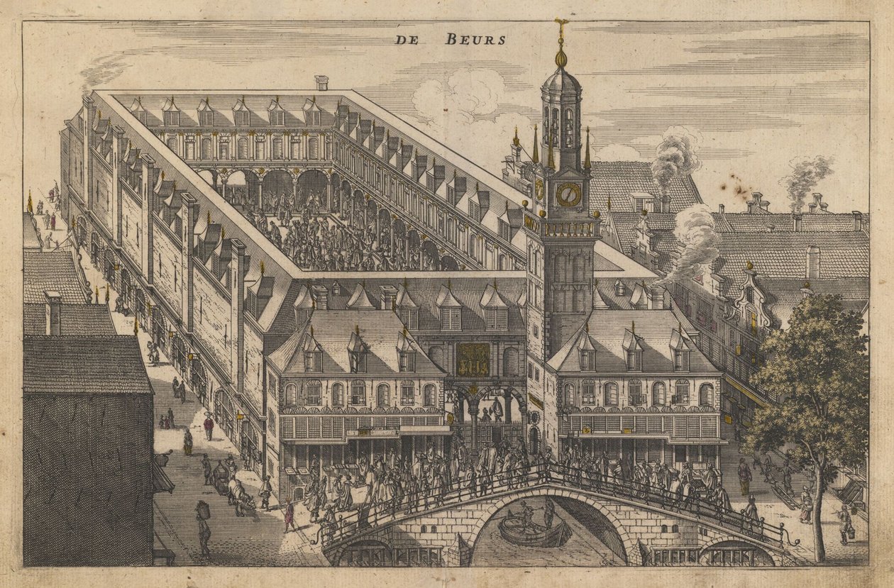 Amsterdambörsen, tidigt 1600-tal. av Unbekannt