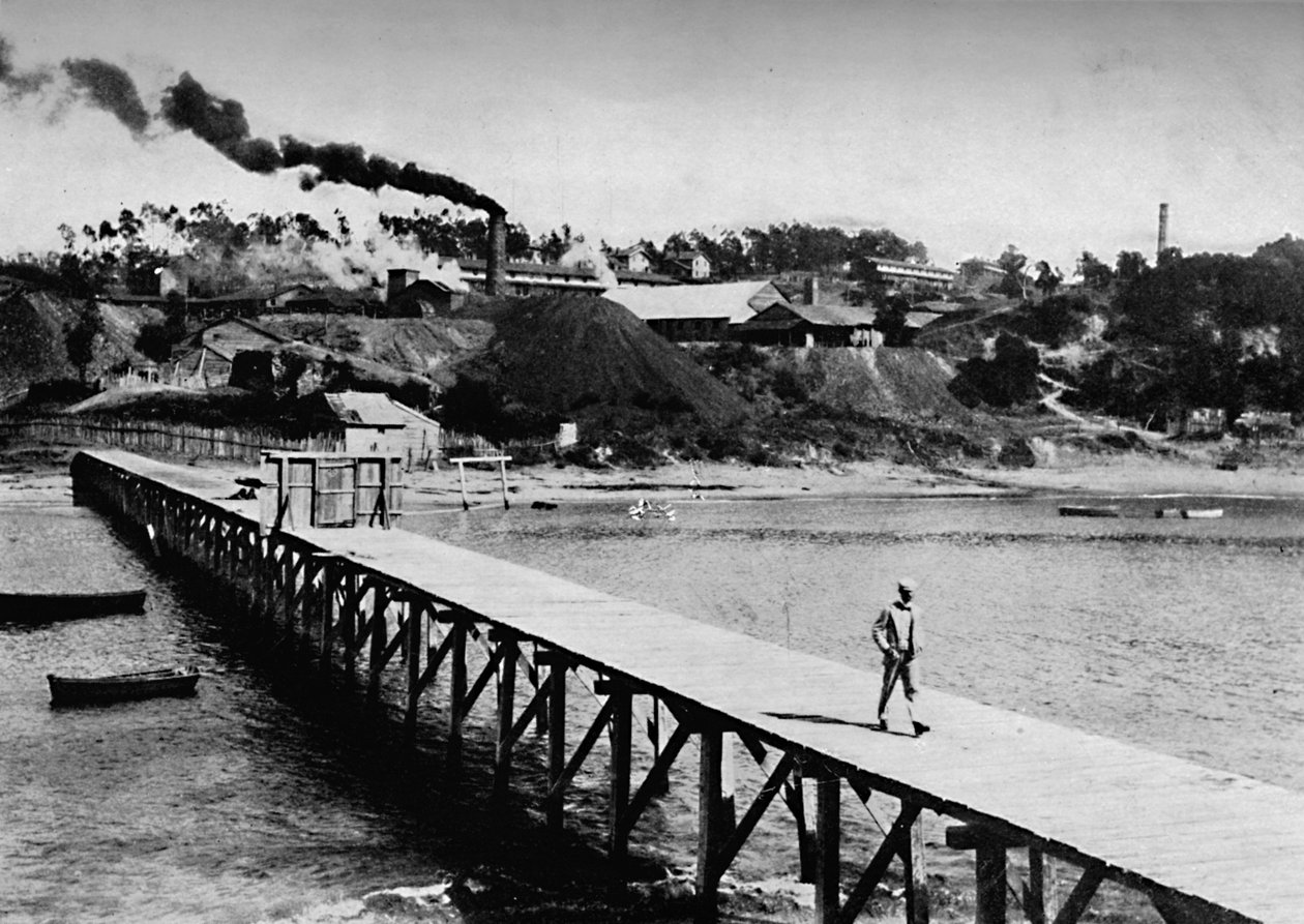 Arauco-distriktet idag, Wharf i Lota, 1911 av Unbekannt