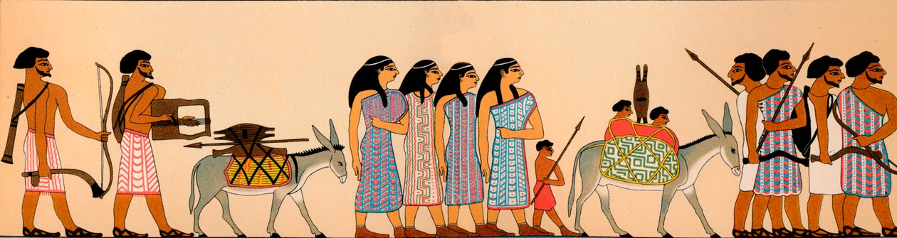 Ankomsten av en stam av semitiska nomader i Egypten, 1895 f.Kr., 1903 av Unbekannt