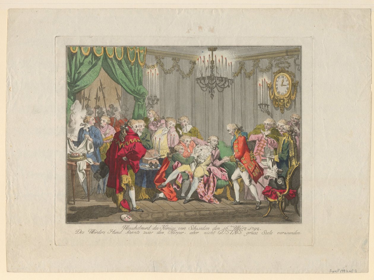Mordet på kung Gustav III den 16 mars 1792, 1792 av Unbekannt