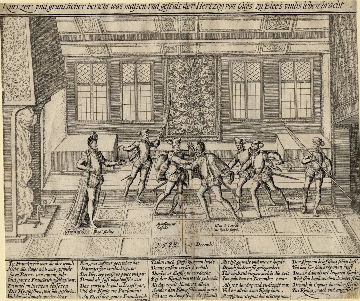 Mordet på hertigen av Guise, 1588 av Unbekannt