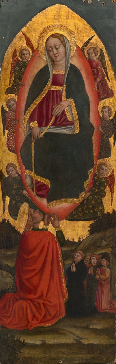 Jungfruns antagande med heliga från en altartavla från Augustiner, 145075. av Unbekannt
