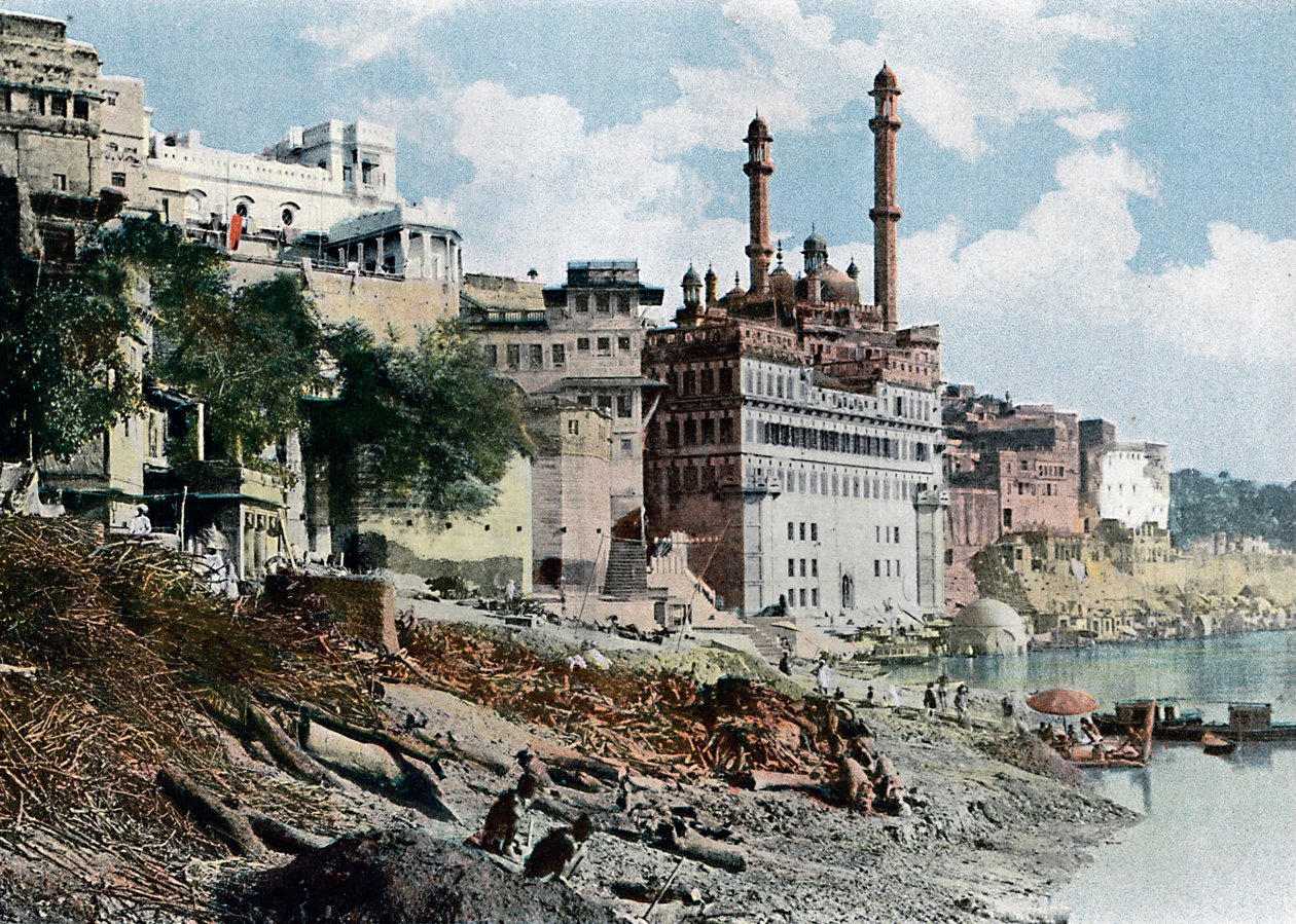 Aurangzeb-moskén, Varanasi, Indien, c1890 av Unbekannt