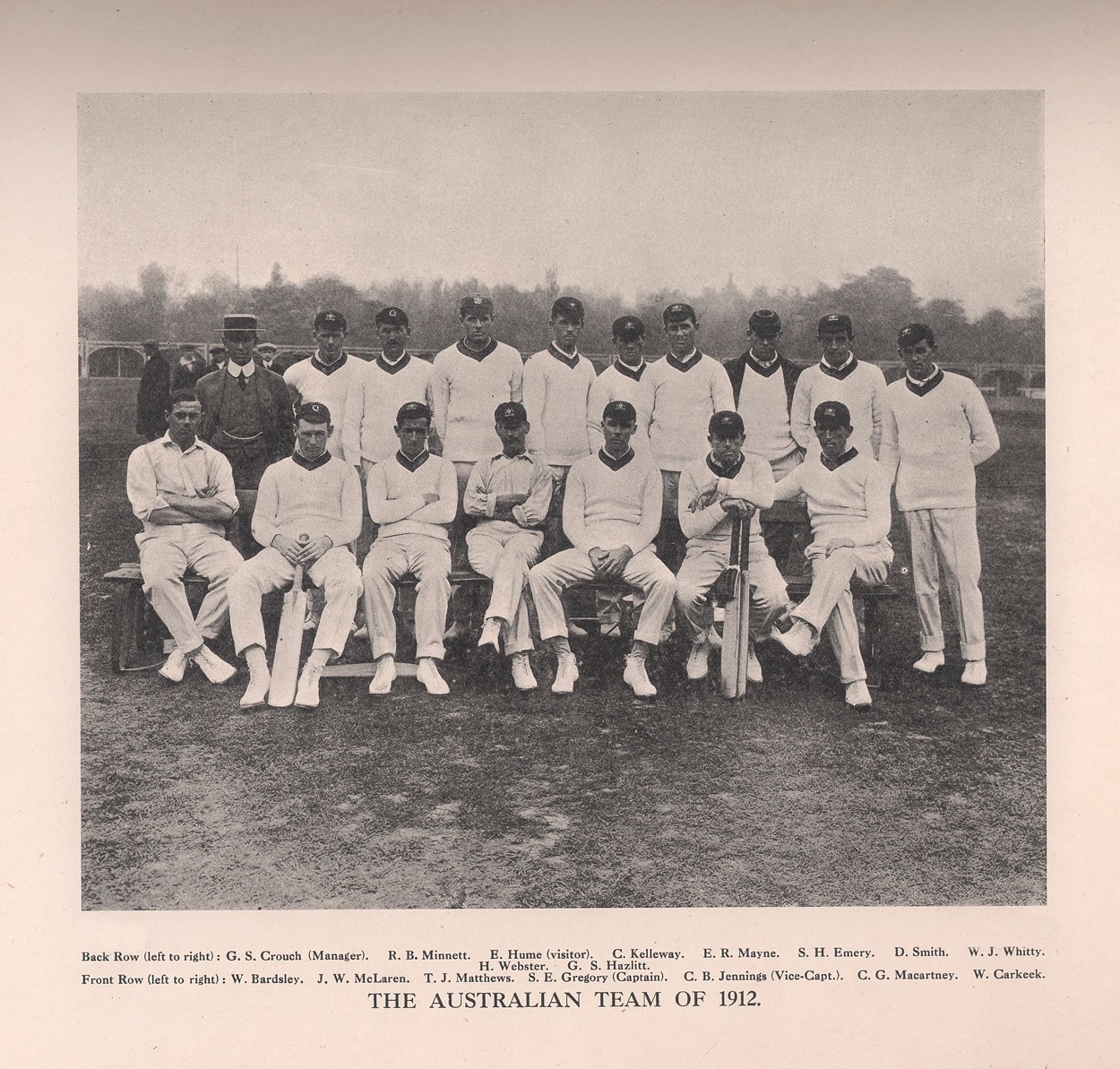 Det australiska cricketlaget 1912 av Unbekannt