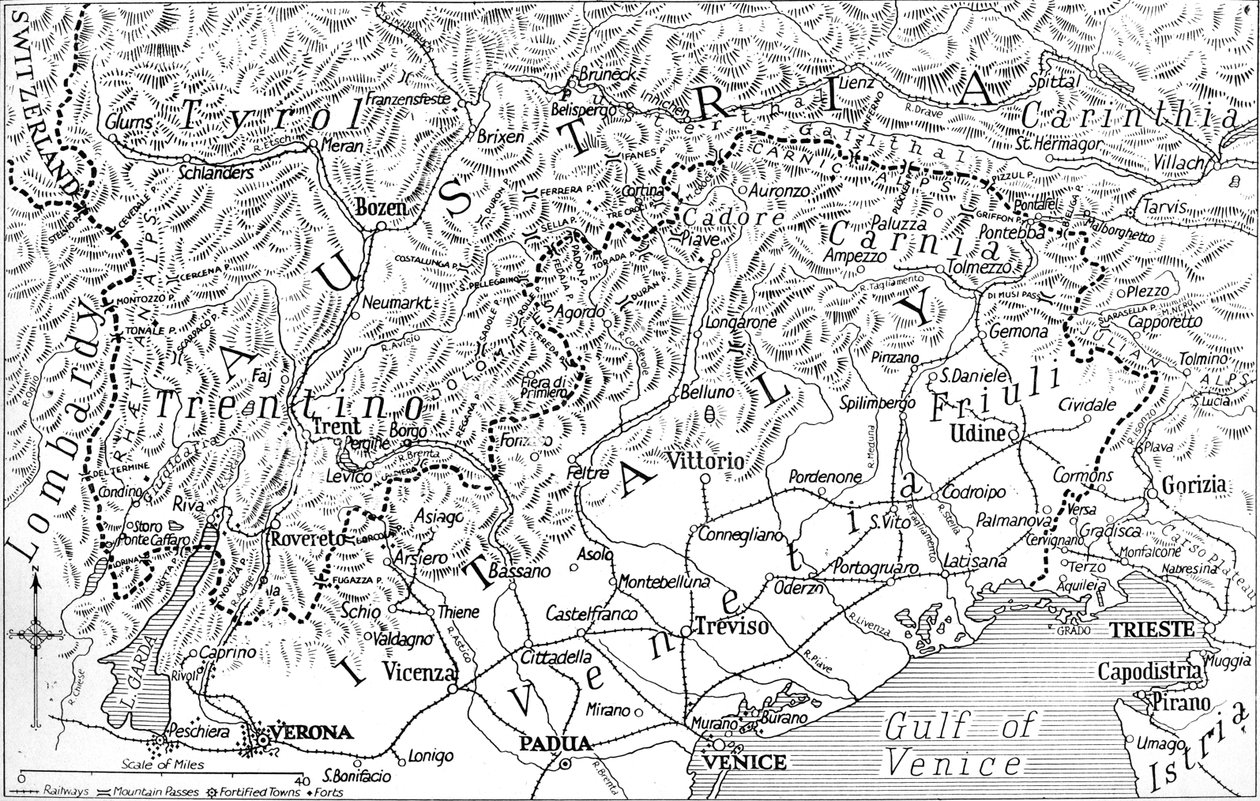 Italiens österrikiska gräns, 1915 av Unbekannt
