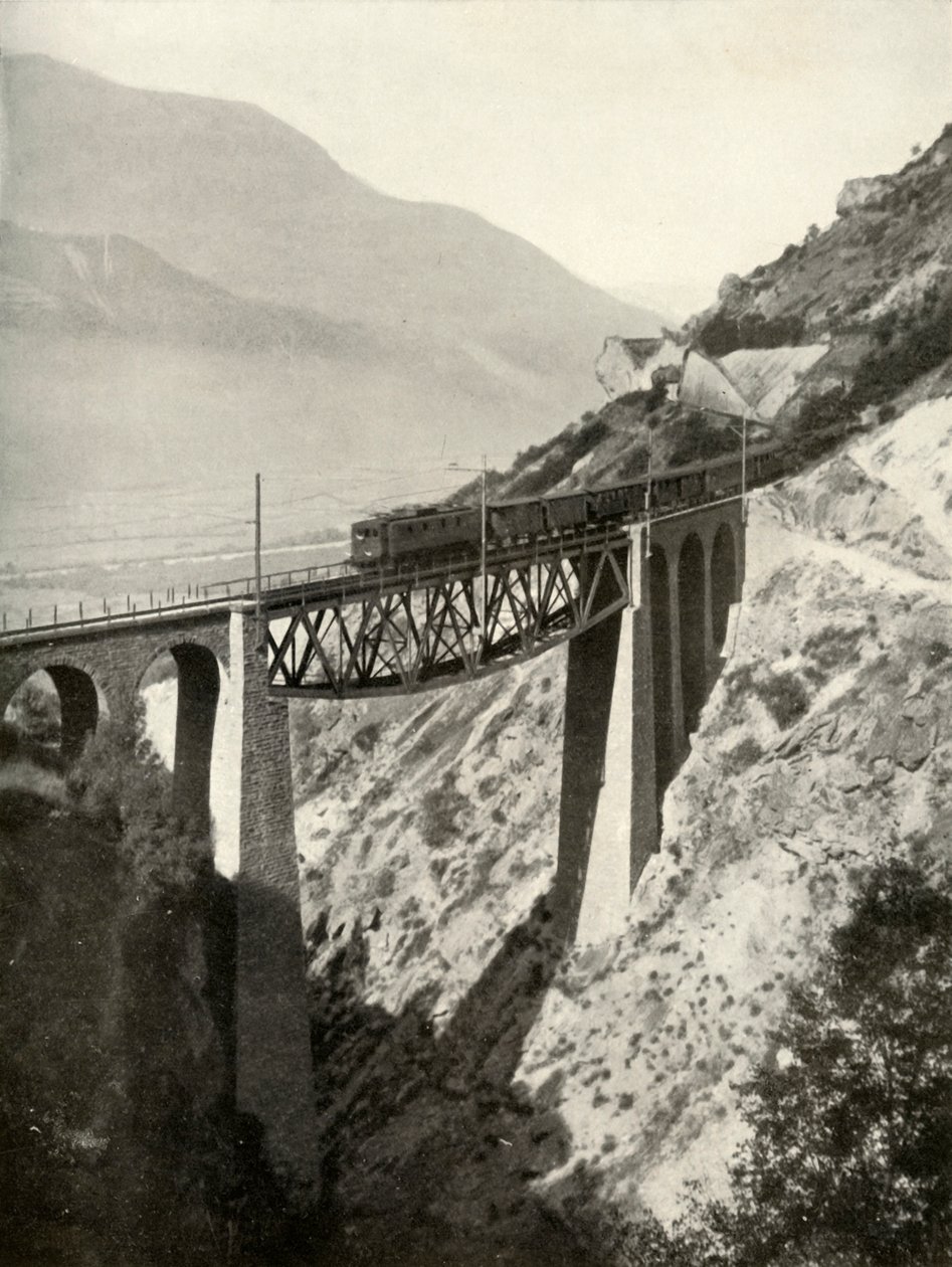 Baltschieder-viadukten på Lotschbergs stambana ..., 1935-36. av Unbekannt