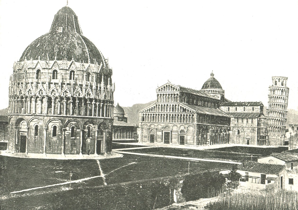 Baptisteriet, katedralen och lutande tornet, Pisa, Italien, 1895. av Unbekannt