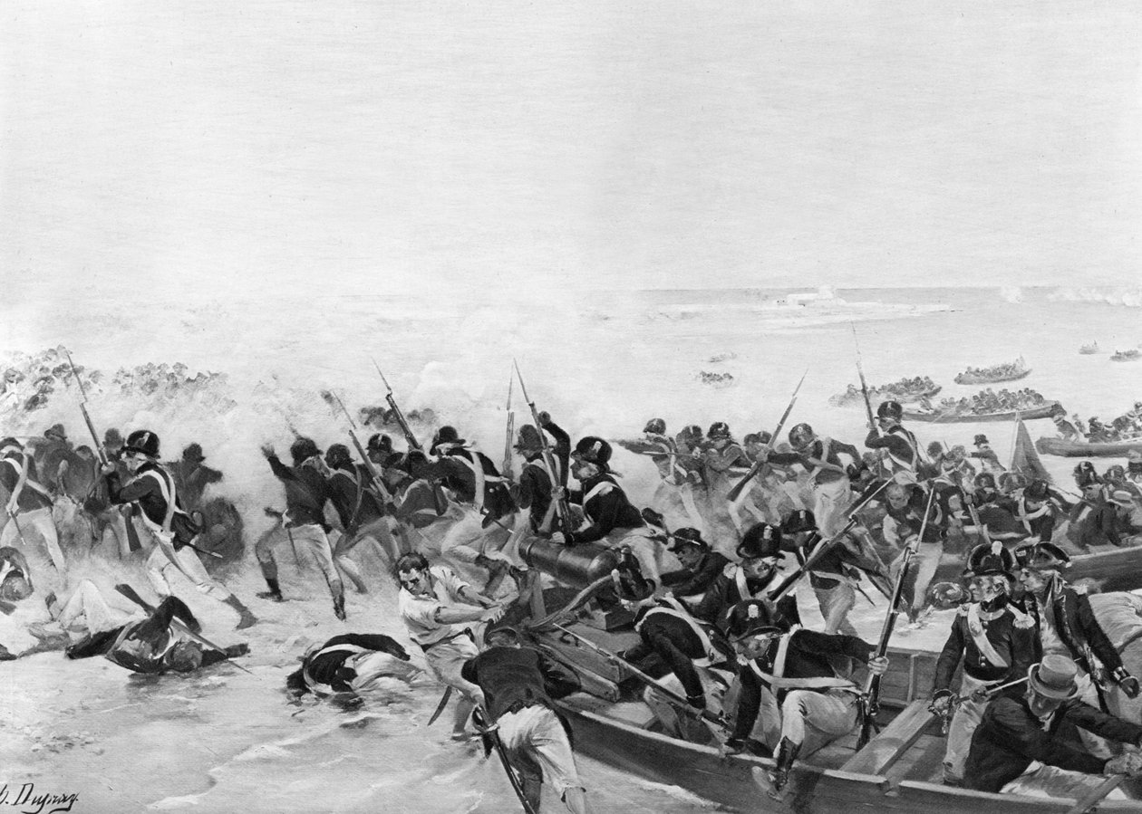Slaget vid Aboukir, Egypten, 1801 av Unbekannt