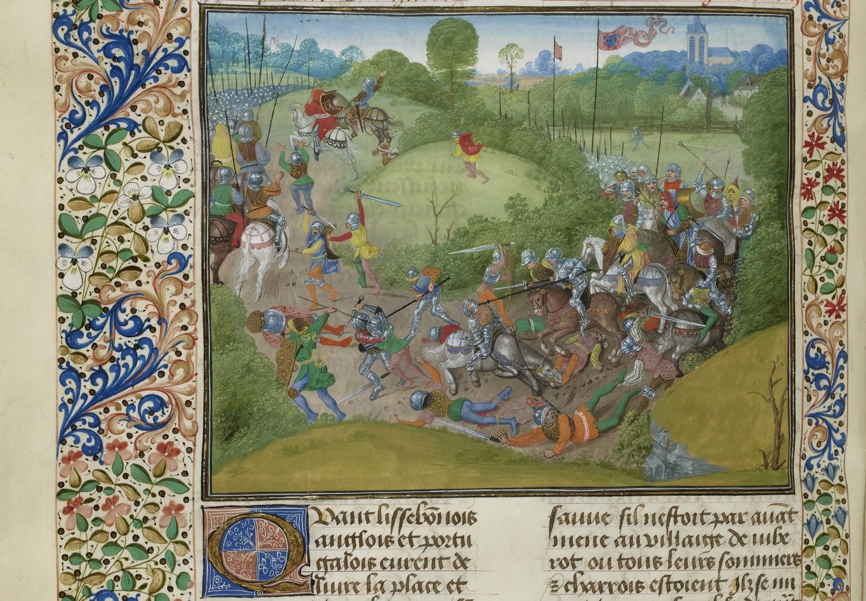 Slaget vid Aljubarrota den 14 augusti 1385, ca 1470-1475. av Unbekannt