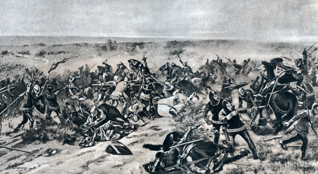 Slaget vid Crecy, 26 augusti 1346, 1910 av Unbekannt